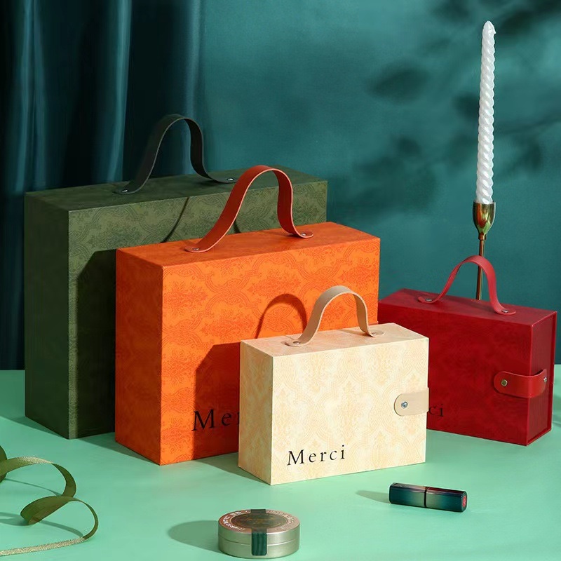 Hot Sale Innovative Cardboard Gift Box Shopping Paper Handle Box with Decoration Custom Color – Custom Box and Pcakaging Box price