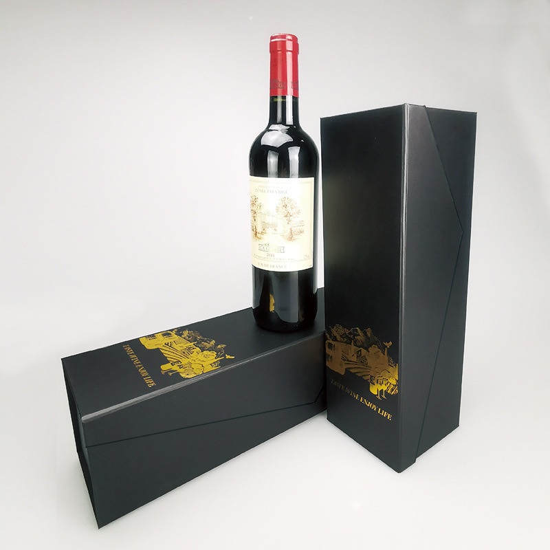 Magnetic Closure Folded Paper Folding Magnetic Cardboard Wine Bottle Packaging Boxes – Wine Box and Gift Box price