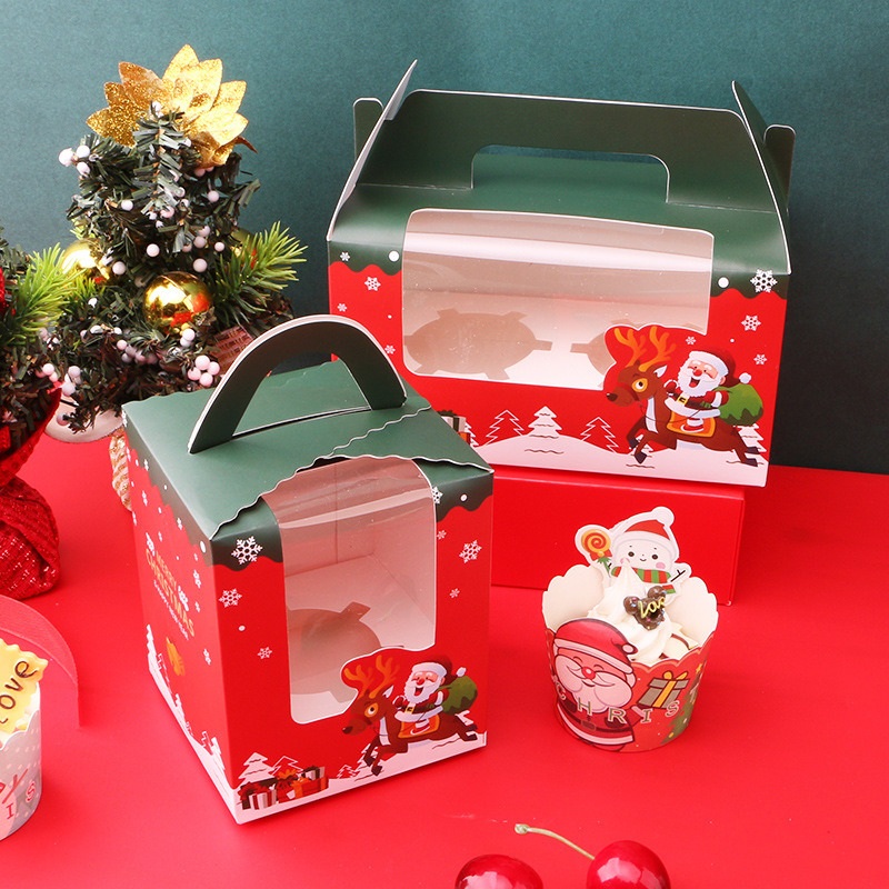 New Years Christmas Portable Muffin Cake Box Christmas Eve Apple Gift Box Return Gift – Gift Box and Paper Box price