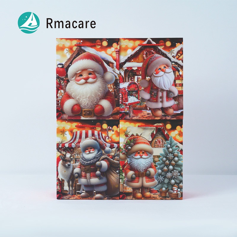 Christmas Pattern Kraft Paper Bag with Handle Pattern Gift Packaging Bag Customization Gift and Shopping Bag – Wine Bag and Gift Bag price