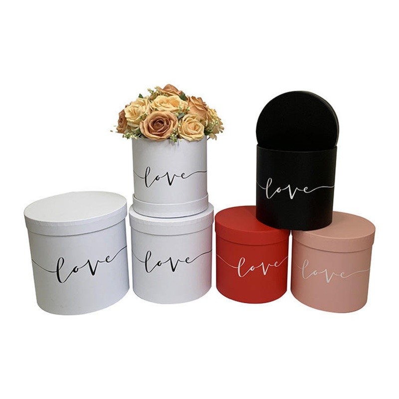 Love Round Boxes 3 PCS for a Set Flower Gift Cylindrical Box – Layer Rotating PVC Box and Window Opening Flower Round Box price