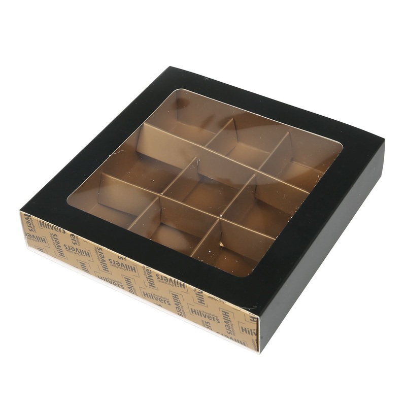 9 Pack Chocolates Holiday Gift Box with Transparent Window Sleeve and Printing Gold Bottom – Food Packaging and Chocolate Box price
