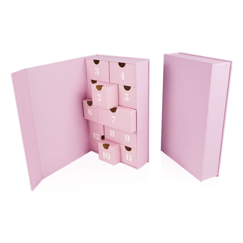 Custom Biodegradable Advent Calendar Christmas Cosmetic Packaging Drawer Box Advent Calendar Jewelry Gift Paper Boxes – Custom Box and Pcakaging Box price