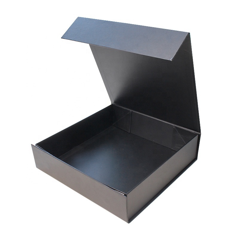 Custom Logo Printed Luxury Matte Lamination Black Foldable Packaging Boxes with Magnet – Collapsible Box Packaging and Packaging Rigid Box price