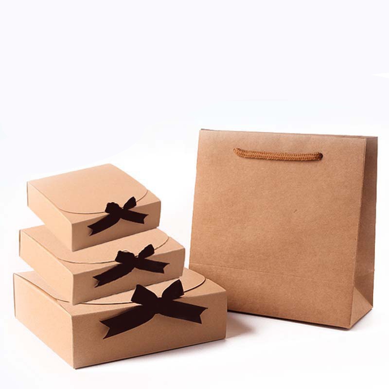Customize Kraft Paper Candy Pie Take Away Factory Folding Ribbon Gift Box – Paper Gift Box and Paper Box price