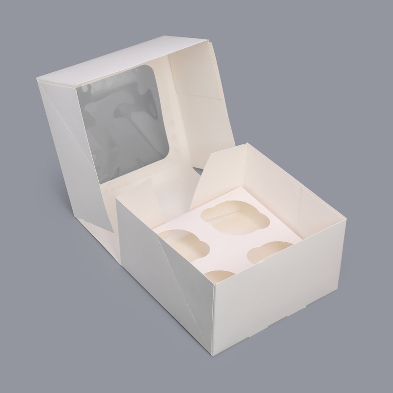 Factory Provided Custom Logo 4 Hole Cupcake Take Away Kraft Paper Box – Box Factory and Food Box price