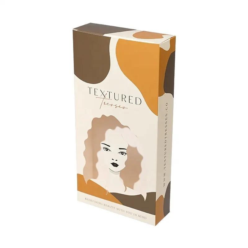 Personalized Hair Packing Paper Box with Custom Window Shapes Gift Box – Paper Box and Gift Box price