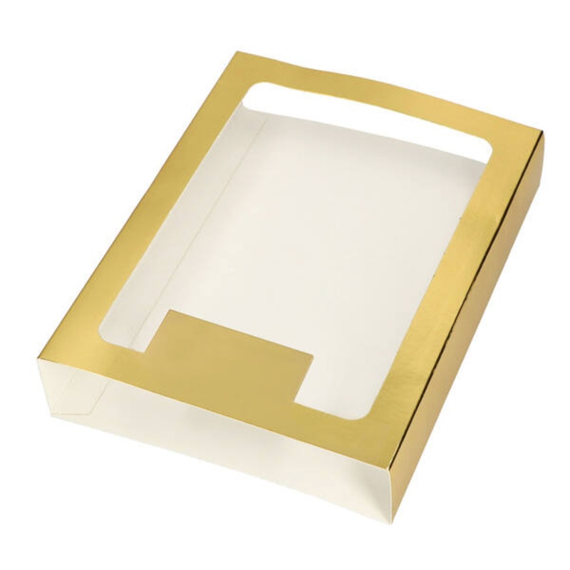 Shinny Gold Sleeve Pet Window Paper Boxes Candy Sweet Gift Packaging Boxes – Paper Packaging and Christmas price