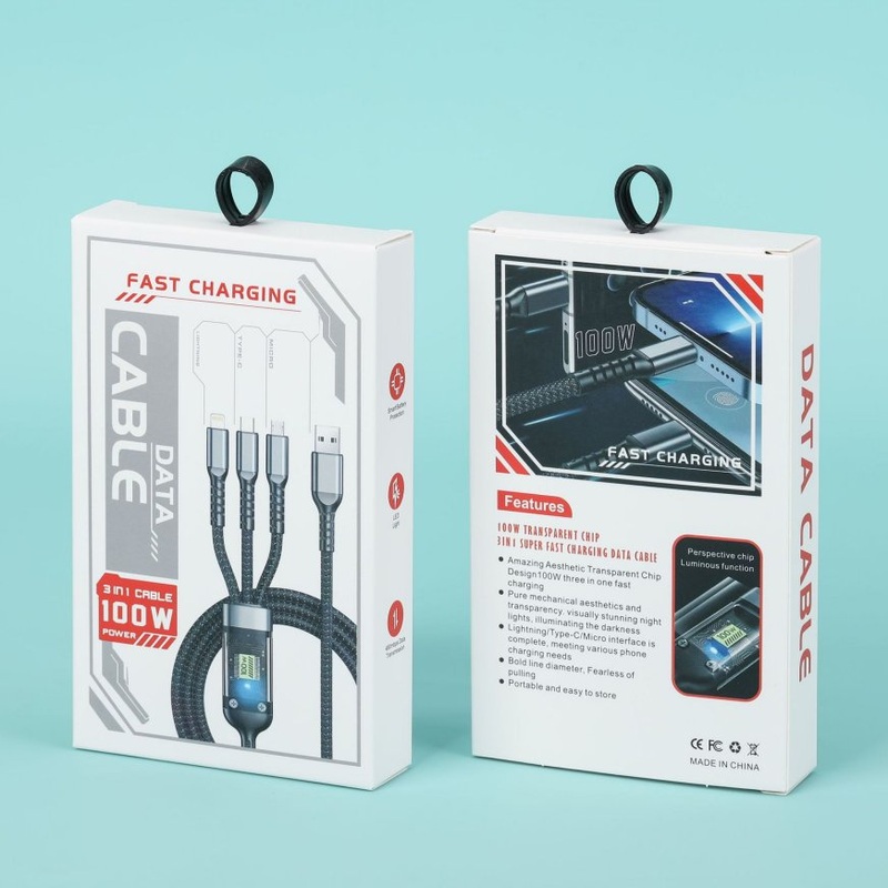Custom Hanging Charger Data Cable Paper Packaging Box – Paper Packaging and Box with Hanger price