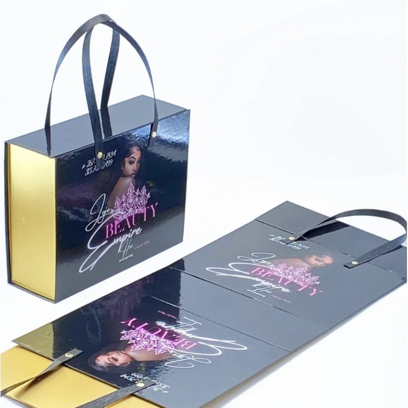 Luxury Custom Logo Foldable Hair Extension Packaging Box – Wig Boxes and Foldable Box price