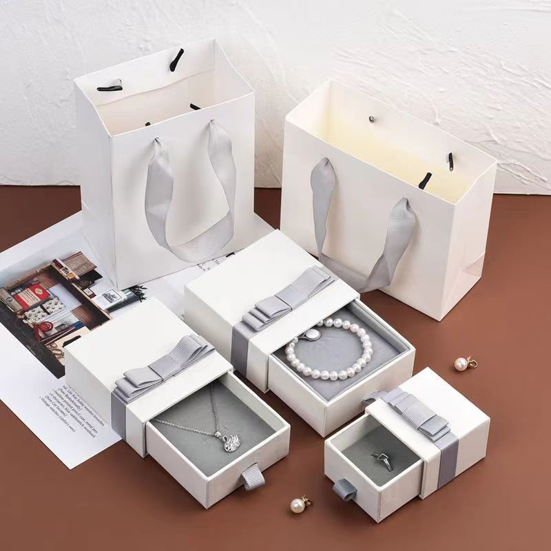Sliding Jewelry Box Jewelry Drawer Box Cardboard Bracelet Ring Earring Necklace Jewelry Box Sliding Drawer Paper Cardboard Gift Box with Foam Insert for Jewelry – Box and Packing price
