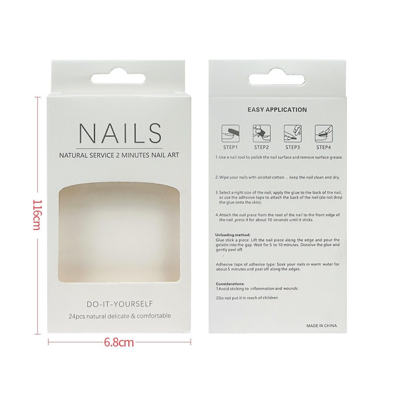24-Piece ABS French Short Nails Nail Wholesale Wholesale Press on Nails Box – Packaging Box for Artificial Nails and Press on Nail Box price
