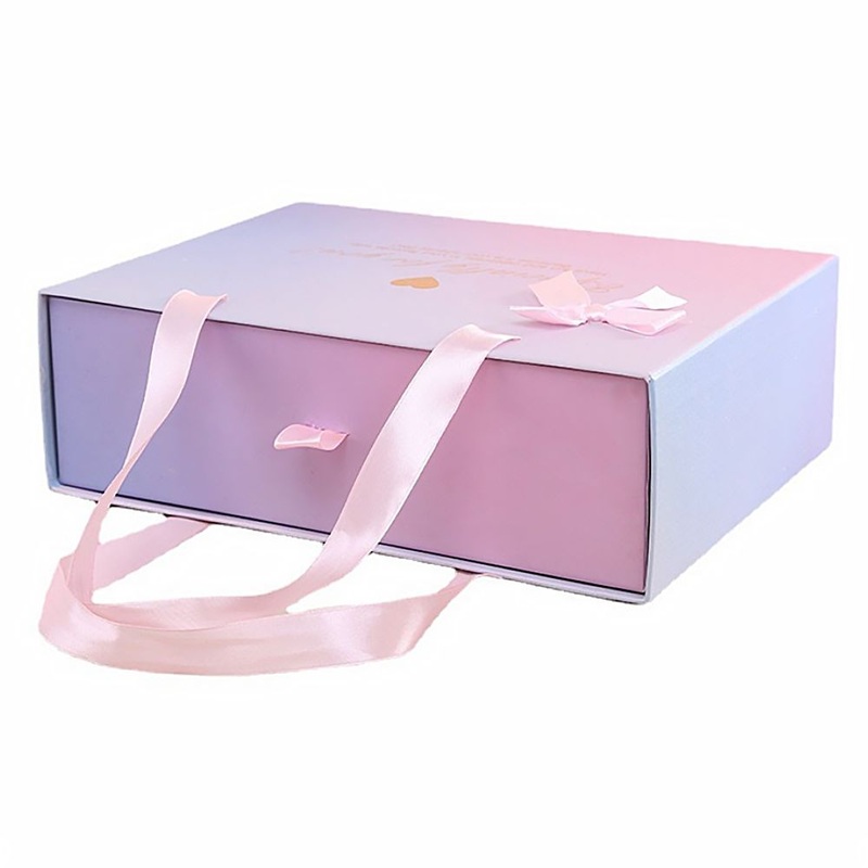 Custom Pink Drawer Gift Box for Clothing with Ribbon Handle Personalized Brand Packaging – Watch Gift Box and Bridesmaid Gift Boxes price