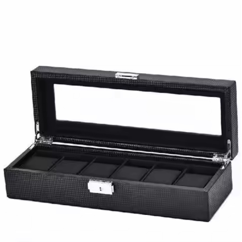 Leather Carbon Fiber PU Leather Bracelet Jewelry Box – Wholesales and Watch Box for Paper price