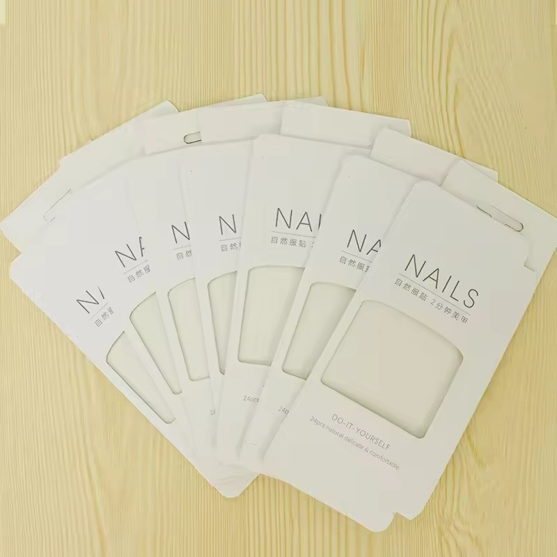 24PCS Wholesale Custom High Quality Press on Nails Private Label Artificial Nails French Tips False Fake Nails with Soft Gel Box – Nail Box and Press on Nail Box price