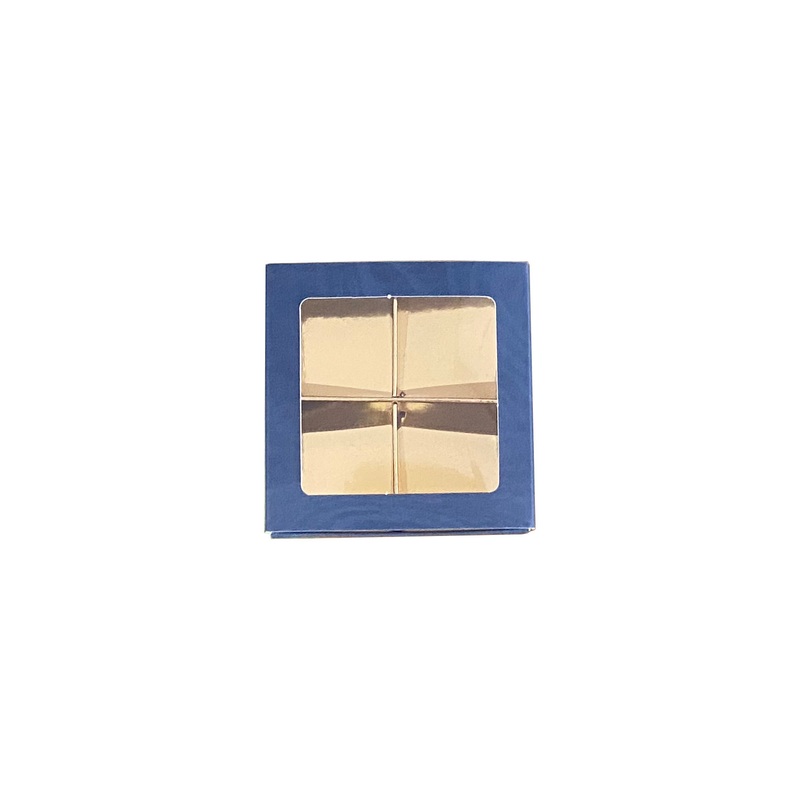 Food Grade Paper Gift Packaging Box of 4 Pieces Gold Card Separator Sleeve with Clear Window – Chocolate Box and Food Packaging price