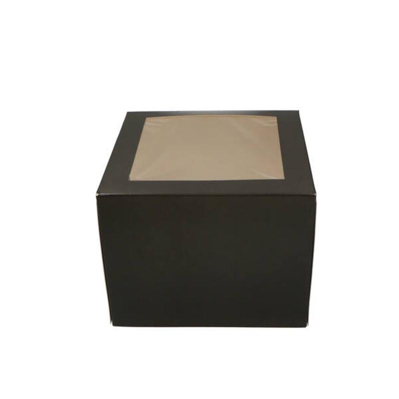 Square Black Cake Box with Pet Window Wholesale Food Packaging Paper Box – Wholesale Food Packaging and Food Packaging price