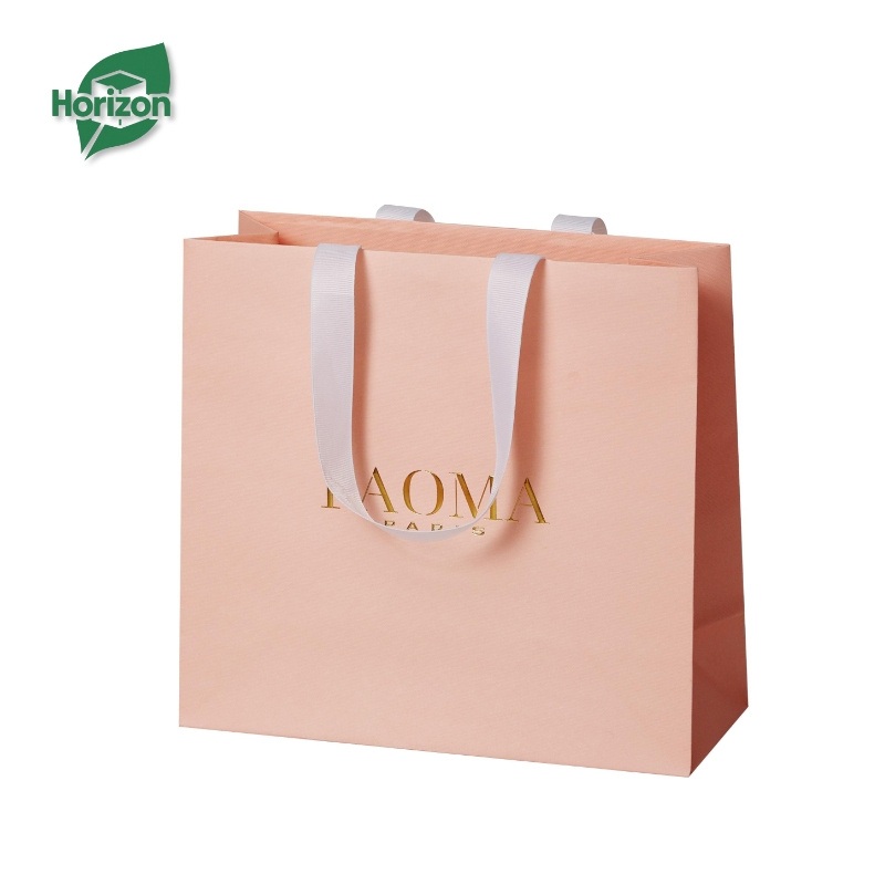 Wholesale Custom Print Logo Paper Bag Luxury Ribbon Handle Shopping Small Paper Gift Bags for Jewelry Bag Pouch Gift – Gift Paper Bag and Shopping Paper Bag price