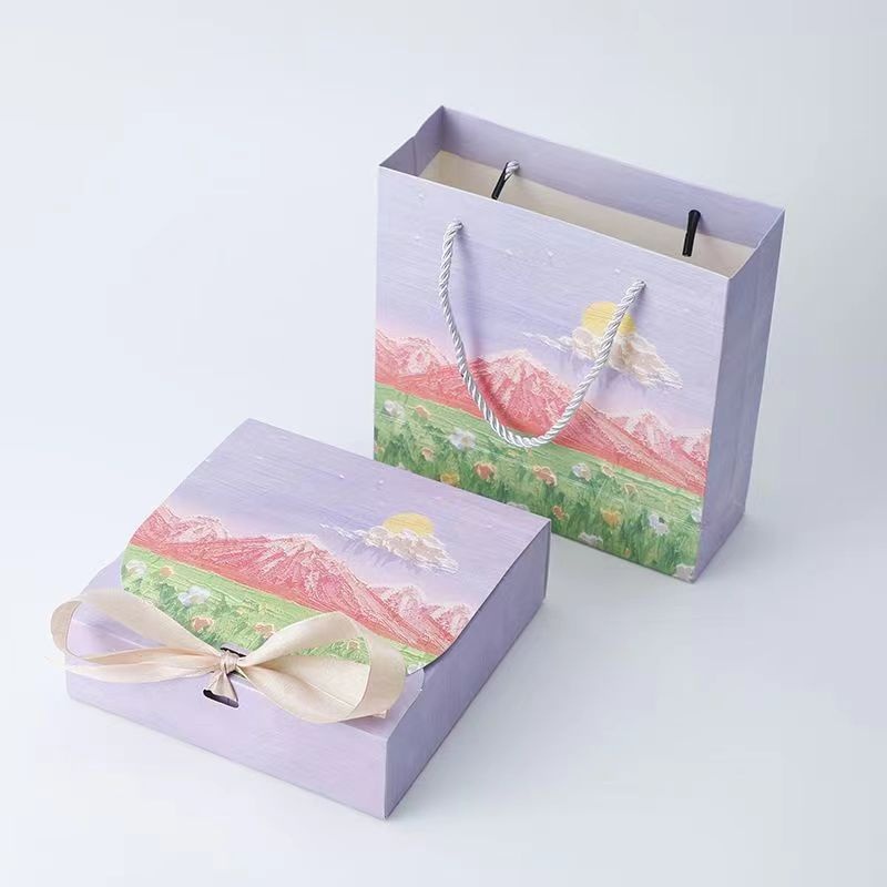 China Wholesale Oil Painting Printing Handbag Custom Logo Chocolate Candy Costume Jewel Attachment Advanced Exquisite Gift Box Packing Bag – Box and Packaging price