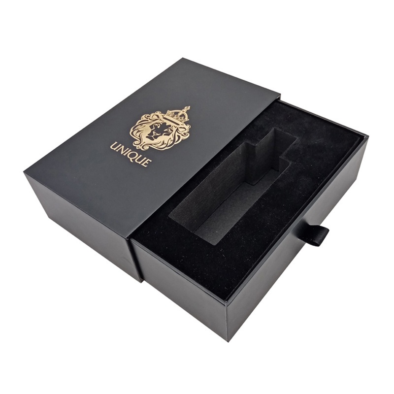 Custom Golden Stamping Logo Magnetic Paper Gift Box Rigid Packaging Black Box with Insert Oil Perfume Cosmetic Paper Box – Storage Box and Gift Box price