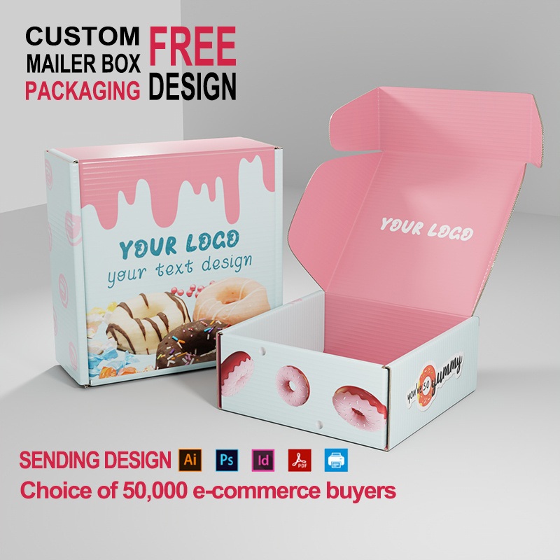Custom Pink Kraft Paper Corrugated Mailer Box Recycled Material UV Rigid Sponge for Clothes Socks Shipping Featuring Logo – Packaging Mail Box and Paper Packaging price