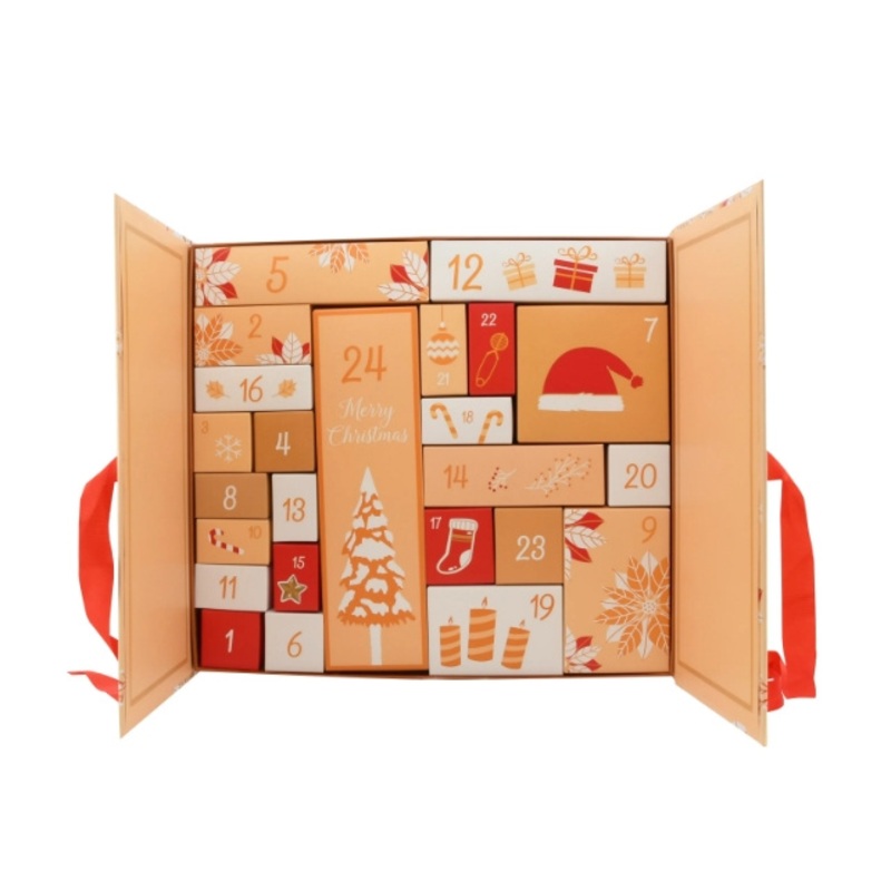 Festive Cardboard Advent Calendar Packaging Box for Makeup and Candy Gifts – Calendar Box and Paper Box price
