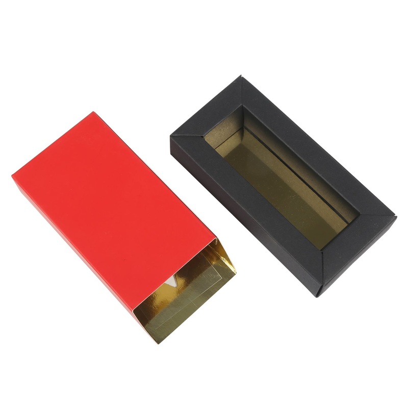 Food Safety Clear Transparent Pet Window Shinny Red Sleeve Black Bottom Chocolate Candy Paper Box Sweet Box China Wholesales Set-up Delivery Gift Packaging Box – Paper Packaging and Christmas price