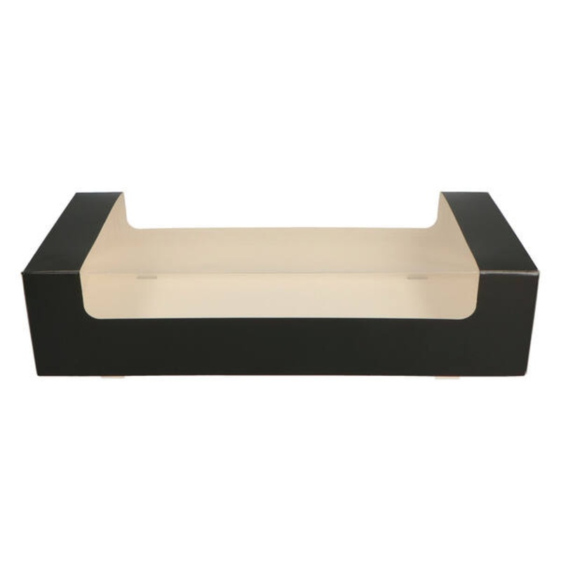 Rectangle Macaron Black Box with Clear Pet Window Cake Gift Packaging Box – Wholesale Food Packaging and Food Packaging price