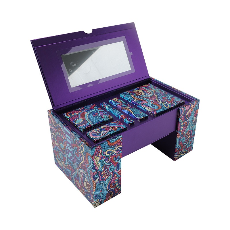 Double Door Drawer Box Flip Cosmetic Packaging Box Lipstick Box Perfume Box Cosmetic Set Gift Box High-End Cosmetic Paper Box with Mirror – Package and Paper Box price