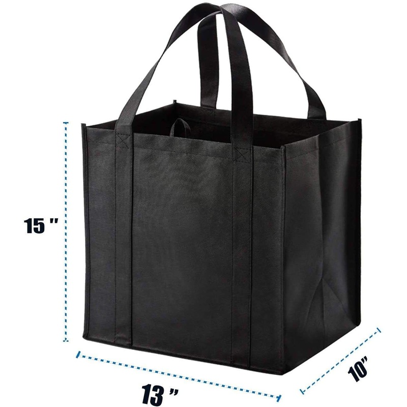 Handle Grocery Heavy Duty Large Shopping Folding Reusable Grocery Bags – Reusable Grocery Bags and Paper Bag with Tick Plastic Bottom price