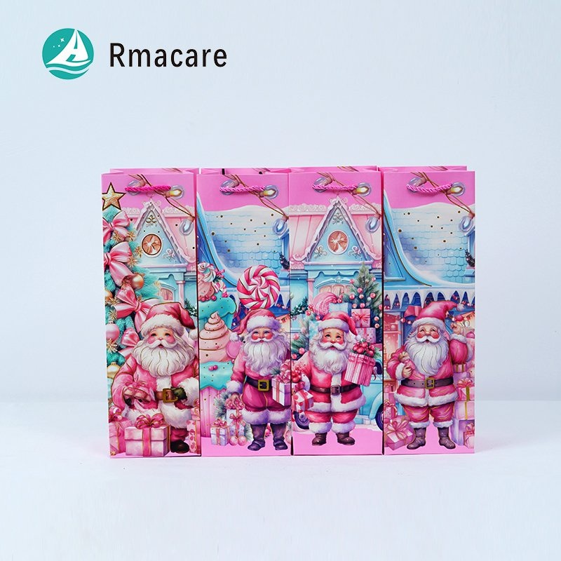 New Year Gifts Santa Snowman Woven Wine Bottle Bags Christmas Wine Bottle Cover Set – Wine Bag and Gift Bag price