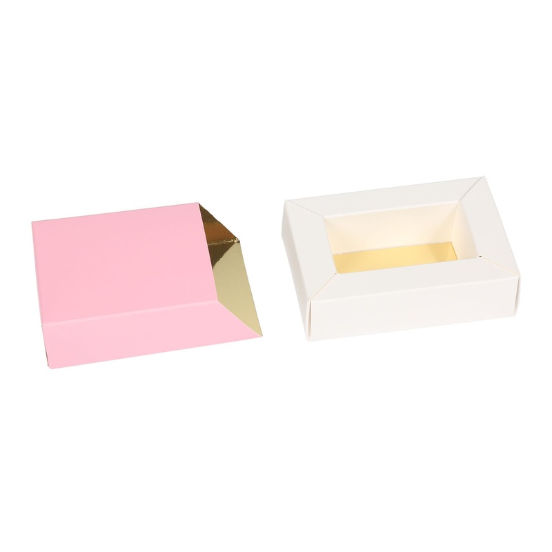 Set-up Delivery Pink Sleeve Whitecard Bottom with Gold Bottomplate Candy Sweet Box Chocolate Paper Box China Food Grade FSC SGS Wholesales Gift Packaging Box – Paper Packaging and Christmas price