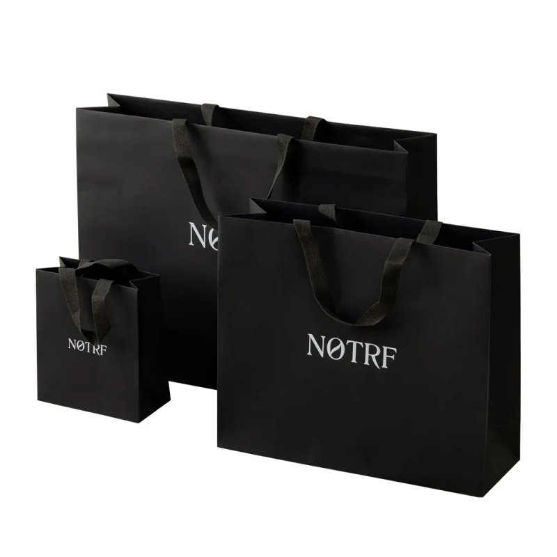 Wholesale Luxury Reusable Handmade Wedding Gift Bag Kraft Paper Black Clothing Shopping Bags with Handles – Custom Box and Pcakaging Box price