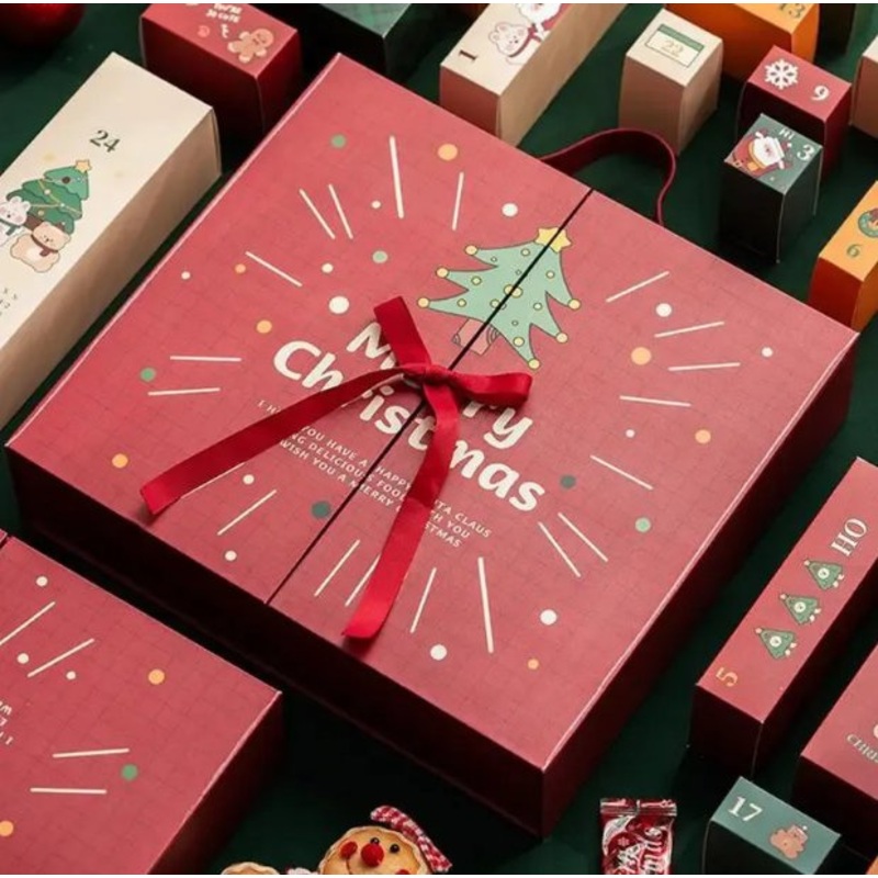 Hot Sale Custom Empty Refillable Countdown Calendar Box with 24 Gift Packaging for Christmas – Packaging Box and Packaging Carton Box price