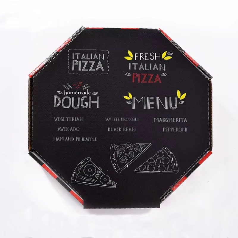 Wholesale Emballages Alimentaires Caja De Pizza Custom Octagon Black Pizza Packaging Box – Black Pizza Packaging Box and Octagon Pizza Box price