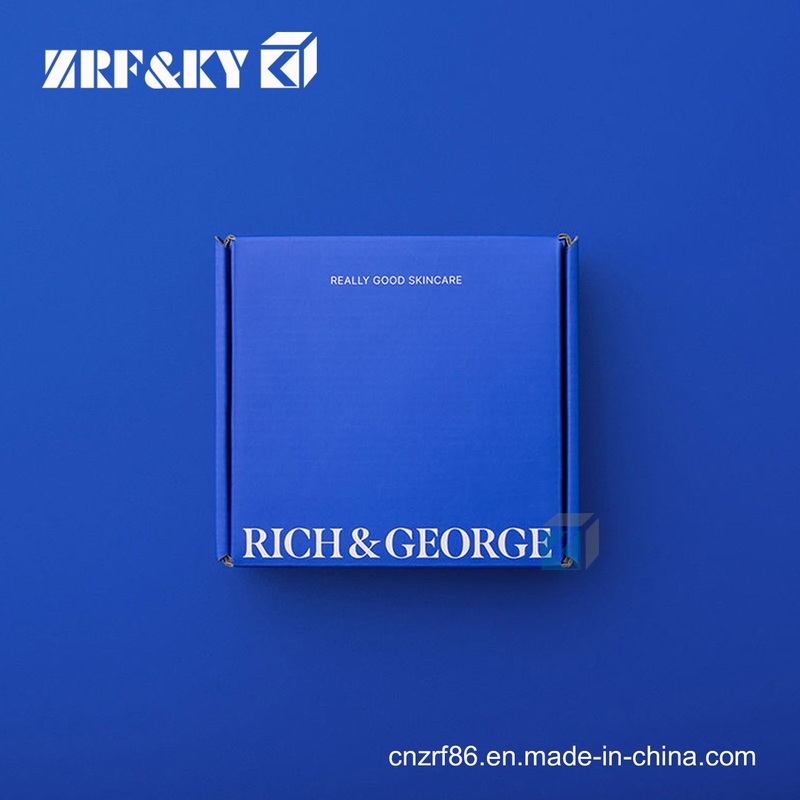 Design Logo Dark Blue Luxury Gift Corrugated cosmetic Packaging Box – Light Blue Gift Box and Custom Packaging Solutions price