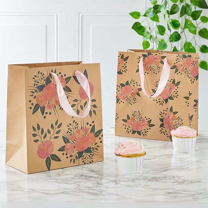 Custom Brown Kraft Paper Handle Food Shopping Bag with Handle – Food Shopping Bag with Handle and Cheap Price Bags price