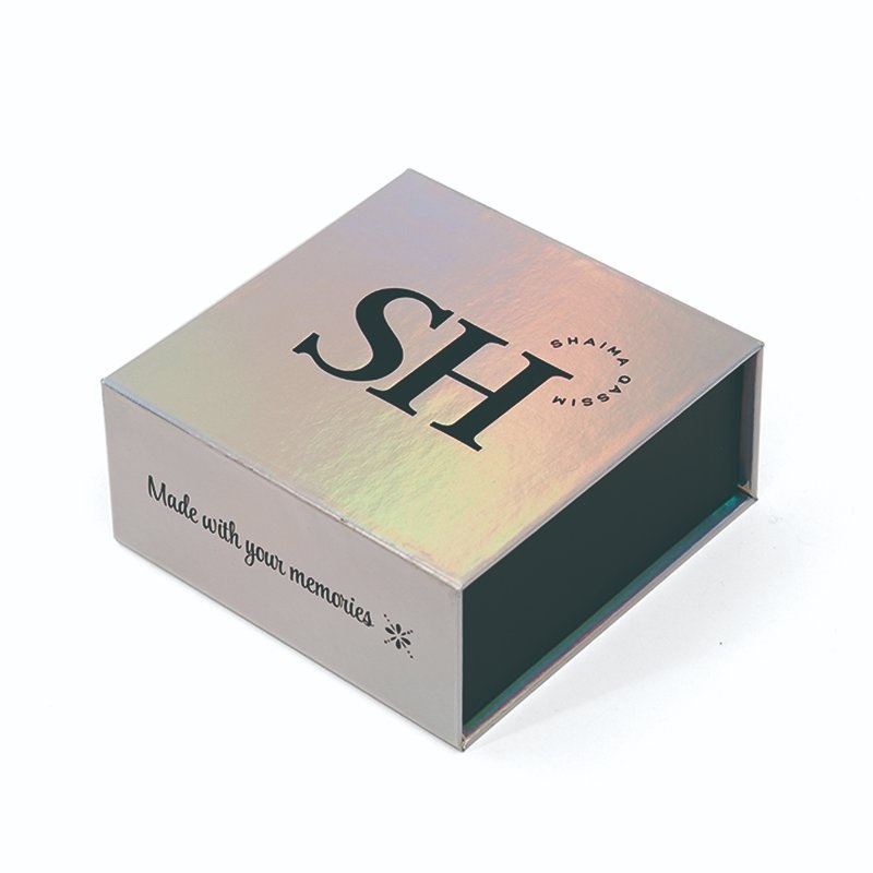 Custom Logo Printed Holographic Shine Box Laser Rigid Cardboard Packaging Cosmetic Paper Box – Paper Boxes and Magnetic Gift Box price