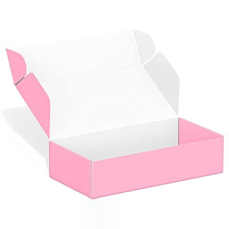 Light Pink 270*200*50mm Custom Glossy Laminated Cosmetic Packaging Single Wall Paper Box – Corrugated Packaging Boxes and Cardboard Box Custom price