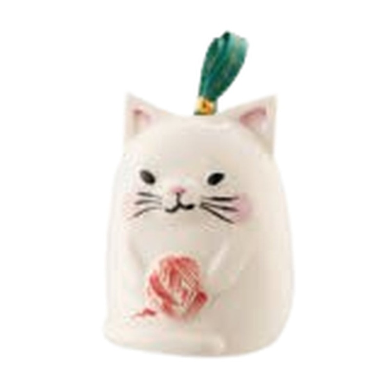 Belleek Handmade Porcelain Kitty Cat Christmas Tree Hanging Ornament