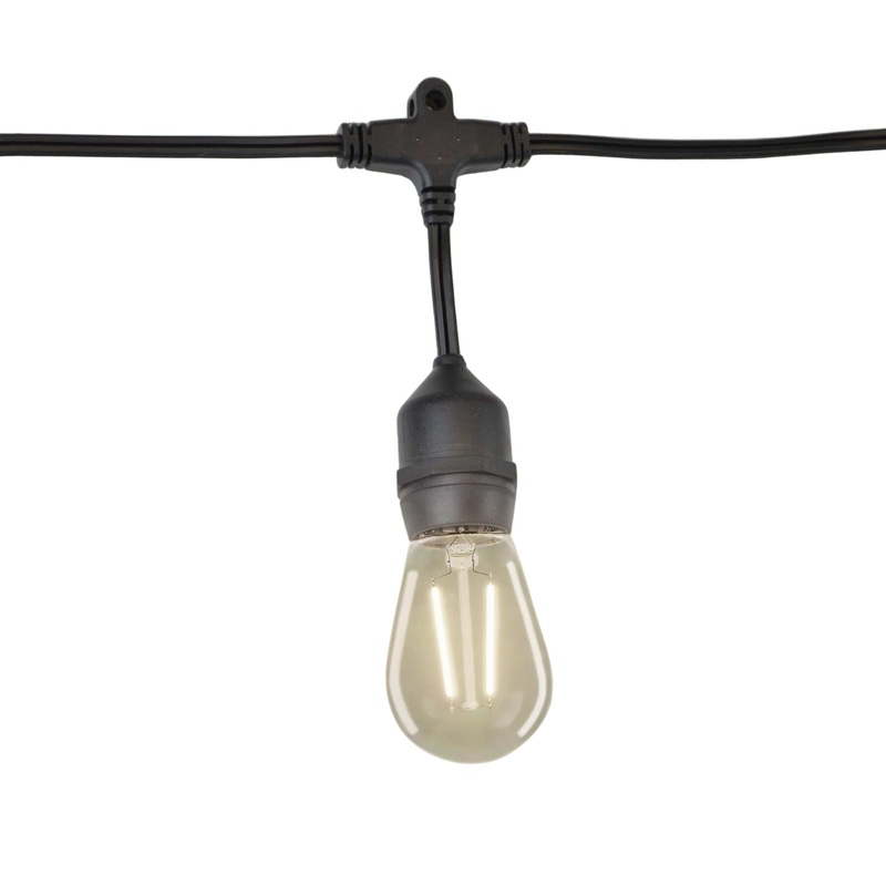 Holiday Bright Lights 12V Indoor/Outdoor Patio Low Voltage Led S14 Bulb – Double Filament, Warm White, 25 Per Box