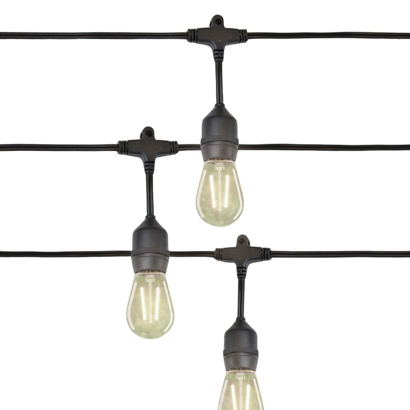 Holiday Bright Lights 24V Indoor/Outdoor Patio Low Voltage Led S14 Bulb – Double Filament, Warm White, 25 Per Box