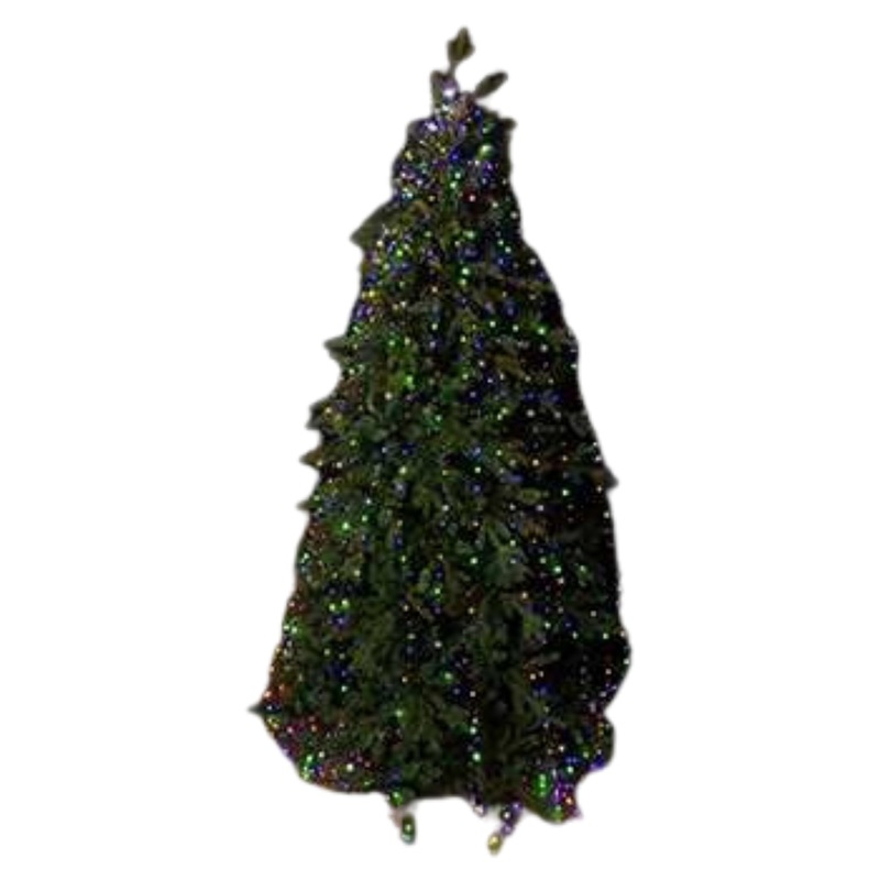Holiday Bright Lights 8ft. 832L Led Cascade Tree Light – Green Wire Multicolor Twinkling (16 Strands)