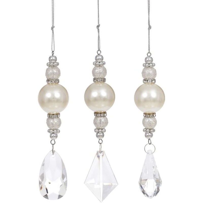 Mark Roberts Christmas 2023 Pearl Dangle Ornament 5”, Assortment of 3
