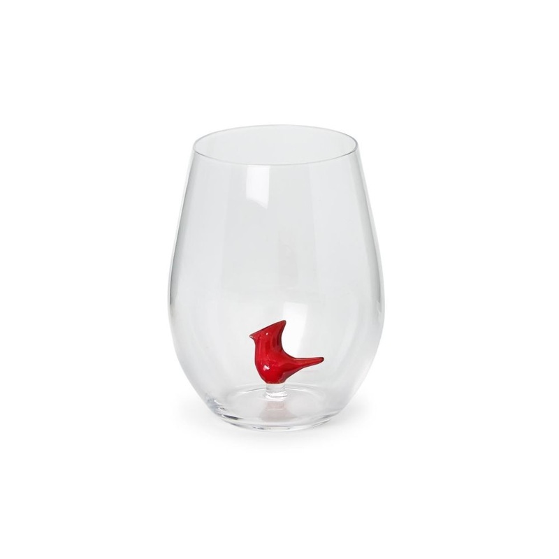 Two’s Company Cardinal Stemless Wine Glass – (20 Oz., Hand Wash Only) – Glass