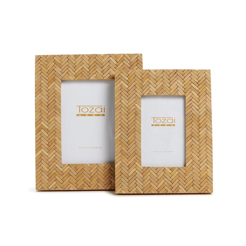 Two’s Company Chevron Set Of 2 Photo Frame in 2 Sizes: 4 X 6 and 5 X 7