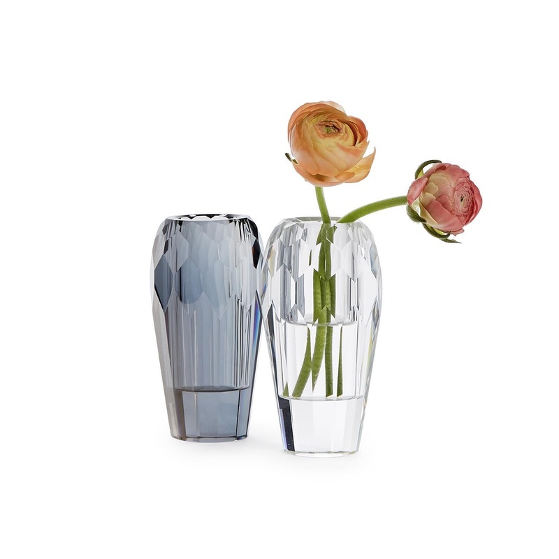 Two’s Company Facets Hand-Cut Crystal Glass Bud Vase In Gift Box Assorted 2 Colors