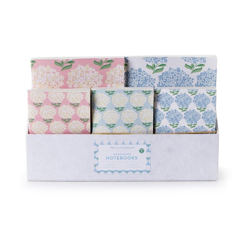 Two’s Company Hydrangea 20-Pieces Soft Cover Notebook in Assorted Patterns