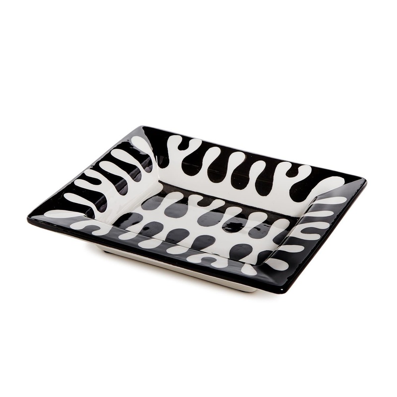 Two’s Company Jigsaw Black and White Tray – Ceramic