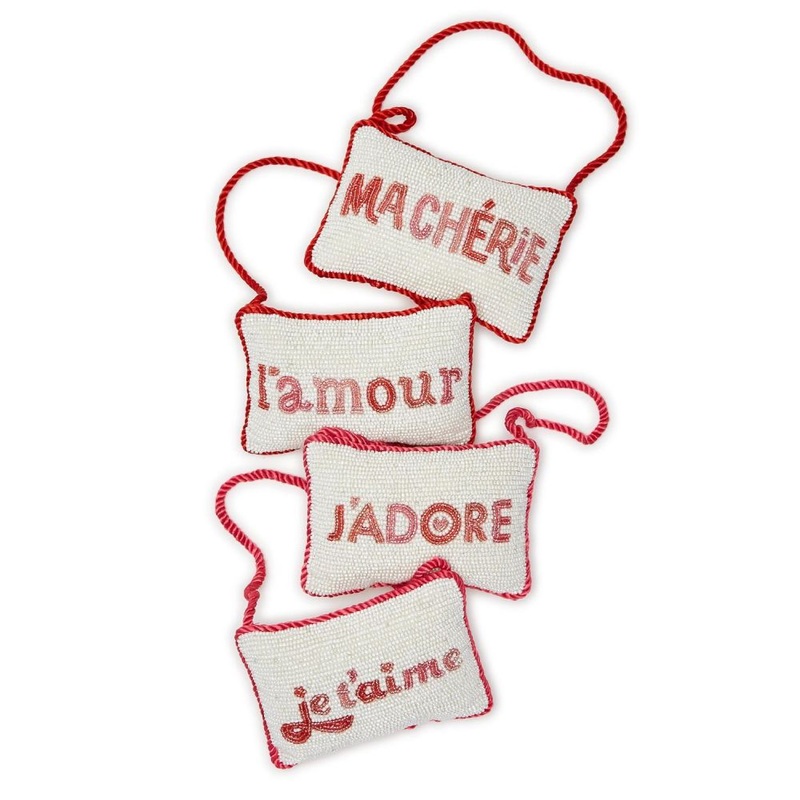 Two’s Company Love is in the Air Hand-Beaded Door Hanging Pillow Decor Assorted 4 Designs